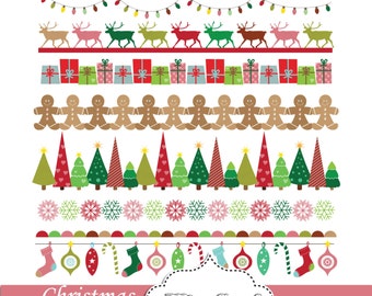 digital christmas borders clip art red green blue small commercial use reindeers trees snowflakes christmas bunting banners - Christmas Borders digital christmas borders clip art red green blue small commercial use reindeers trees snowflakes christmas bunting banners - Christmas Borders