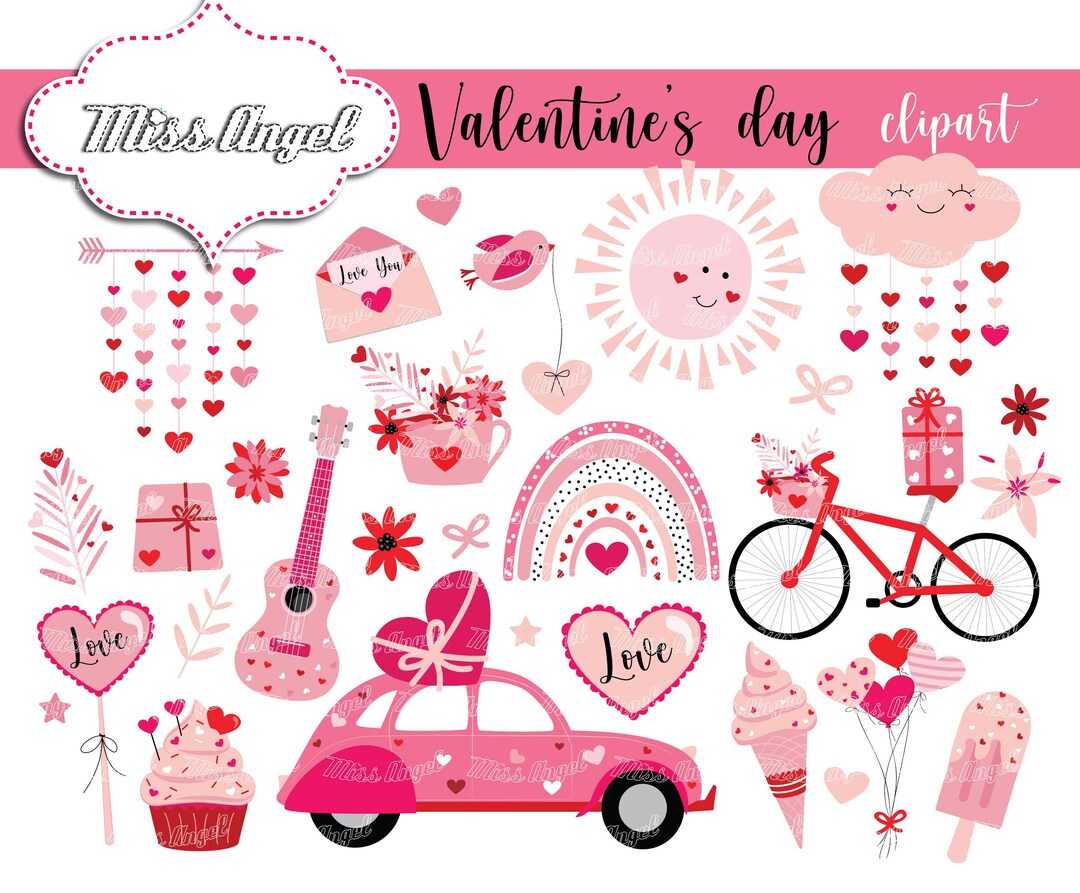 Buy Valentine's Day Clipart. Digital Romantic Printable Online in India -  Etsy