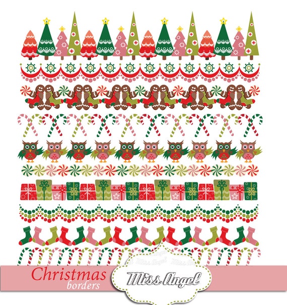 Christmas Border Clipart 2022 Christmas Borders Digital Christmas Bunting Banners Clip Art. | Etsy New  Zealand