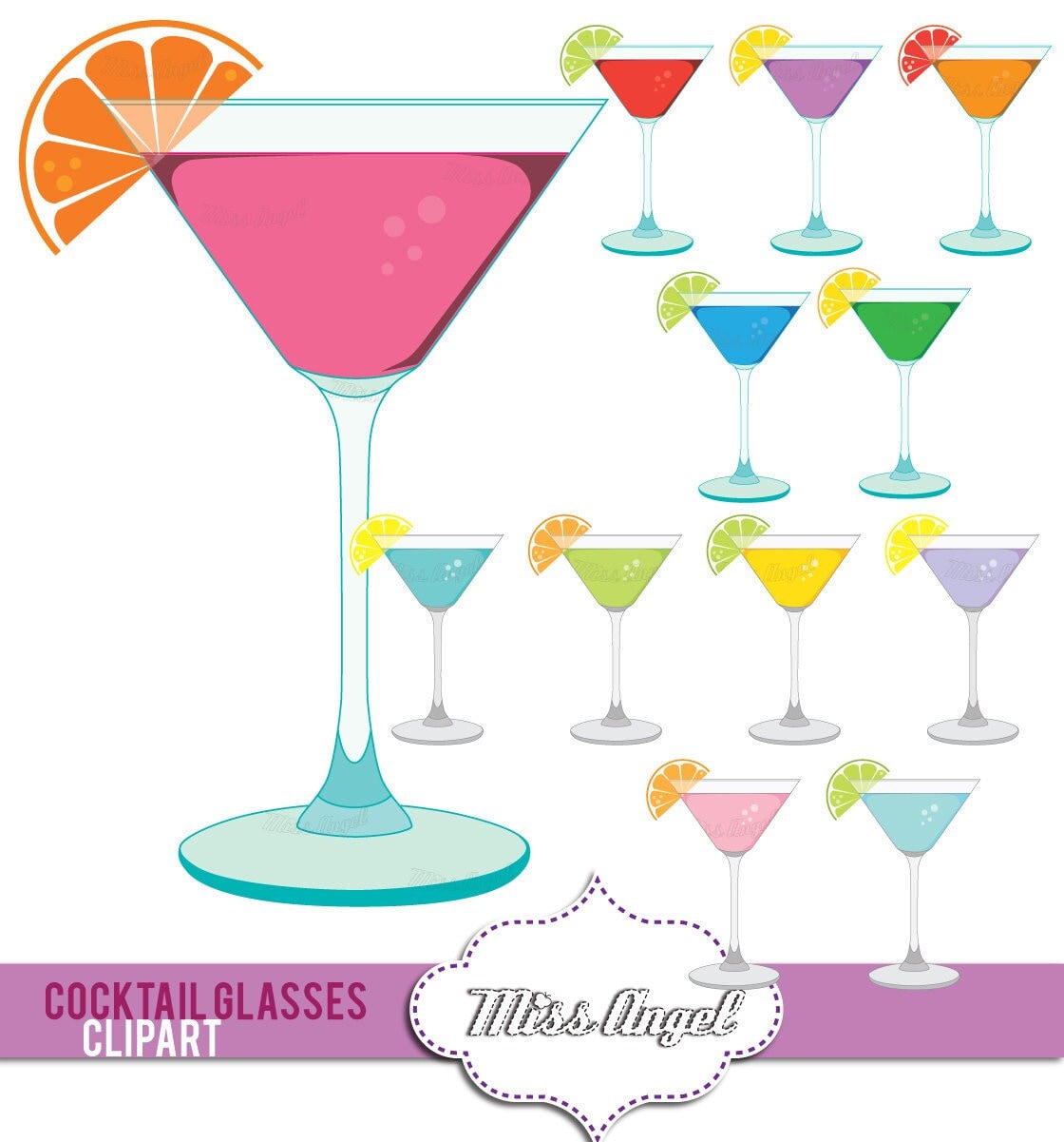 Free Clipart Of Martini Glasses