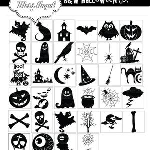 Halloween Silhouettes Clip art. 34 black Halloween clipart. 6 black white Halloween. Ghosts, spiders, pumpkins, haunted house, bats, skull image 3