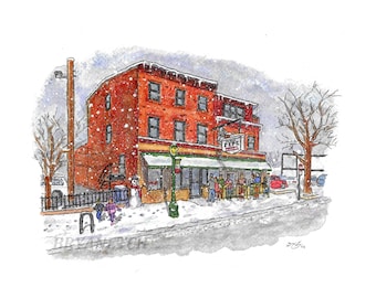 Frank Pepe Pizzeria Napoletana (Winter Version) 8x10&quot; Print