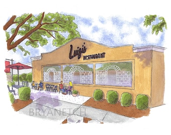 Luigi's Restaurant - Fairfield, CT Watercolor Art Print by Bryan Etch