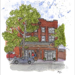Modern Apizza in Watercolor 2024  8x10&quot; Print - New Haven, Connecticut - Pizzeria Art Print by Bryan Etch