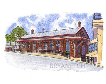 The Nauti Dolphin Pizzeria - Fairfield, CT Watercolor Art Print by Bryan Etch