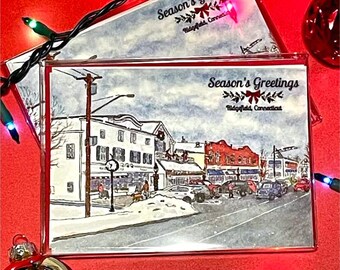 Ridgefield in the Snow Holiday Card Set (10 cards)