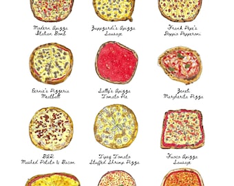 12 Connecticut Pizzas in Water - 8x10” Art Print by Bryan Etch