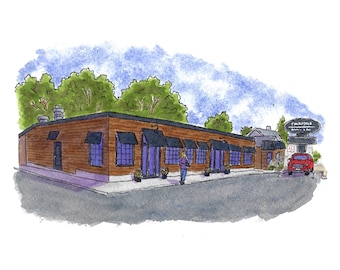 Christos Restaurant & Bar - Wallingford, CT Watercolor Art Print by Bryan Etch