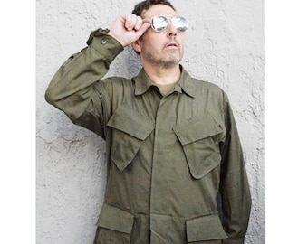 Genuine Vietnam Era Slant Pocket Jungle Jacket Size Large-Long -  Unissued, new old stock from the original boxes