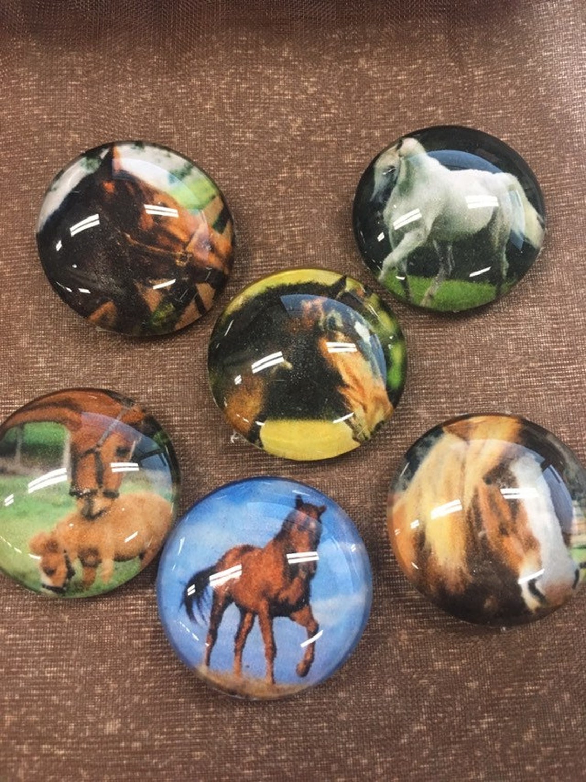 Glass fridge Horse glass set of 6 one inch Etsy