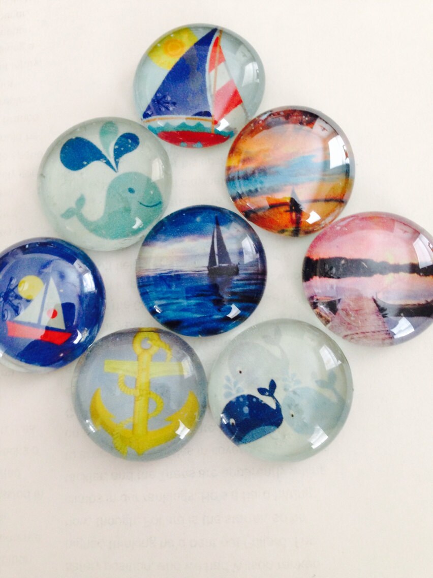 Glass Fridge Nautical Glass Refrigerator Set. Beach