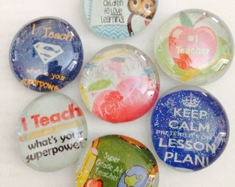 Teacher magnets, teacher appreciation magnet, teacher holiday gift glass magnets, teacher thank you gift