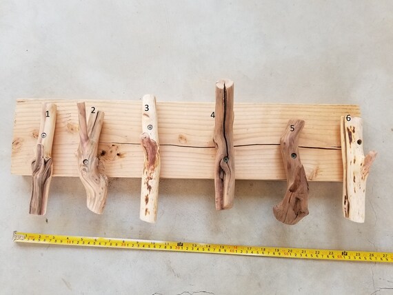 Natural Manzanita Sanded Unfinished Wood Coat Towel Hanger Hook Rack Rustic X1 Etsy