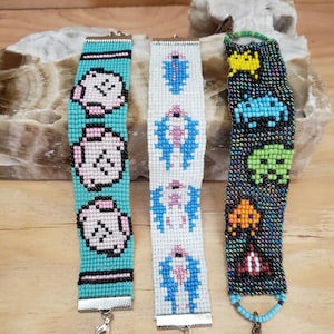 Classic Video Game pixel beaded bracelet