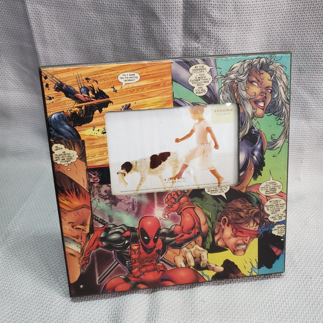 Deadpool Photo Frame Note Avengers Cyclops Deadpool Comic Book Desk Frame Repurposed Decor - Etsy