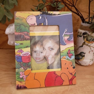 Pooh Bear Photo Frame: Upcycled Children&#39;s Book Decor