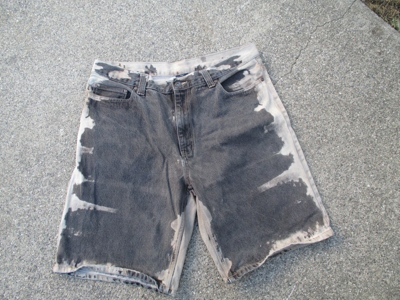 mens faded jean shorts