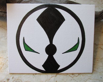 Spawn Permanent Marker Drawing on Canvas 8" x 10"