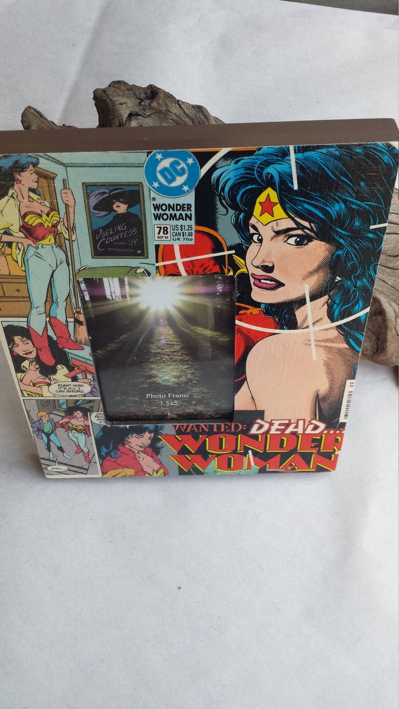 Comic Book Desk Table Frame Featuring Wonder Woman Image 0