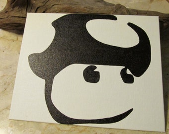 Mario Bros Mushroom Permanent Marker Drawing on Canvas 8" x 10"