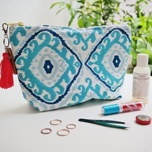 Ladies Mini Bags /"Calaverita/" Mexican Design Zipper Pouch Canvas Makeup Bag