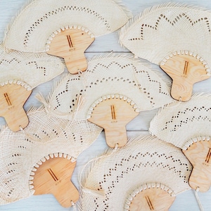 Mexican woven hand fans / wooden wedding favors / custom fans for wedding / engraved bridesmaid gift Extra engraving