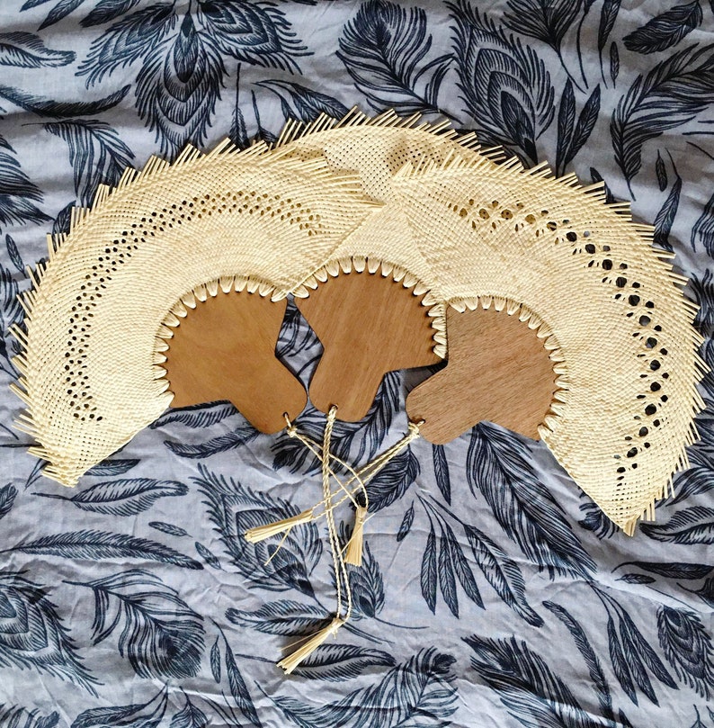 Woven fans / wedding hand fans personalized / bridesmaid gift unique / beach themed favors image 5