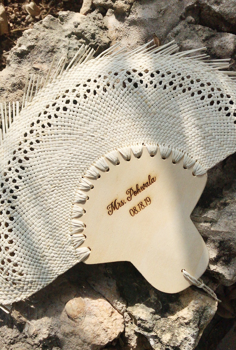 Palm personalized hand fans wooden fan traditional mexican wedding favors custom hand fans wedding