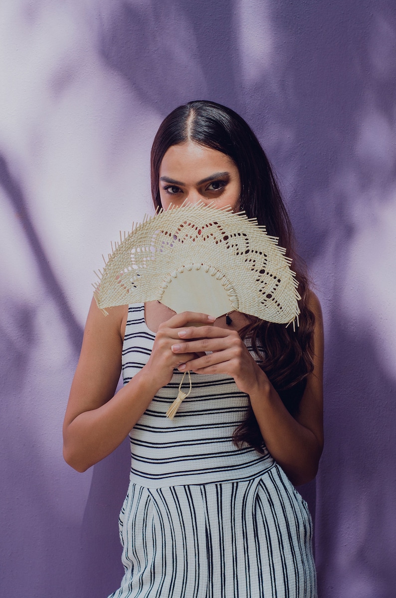 Palm personalized hand fans / wooden fan / traditional mexican wedding favors / custom hand fans wedding image 7