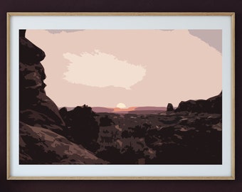 Arches National Park Abstract Digital Art, Digital Download, Arches National Park, Moab, Utah, Abstract National Park, Abstract Moab