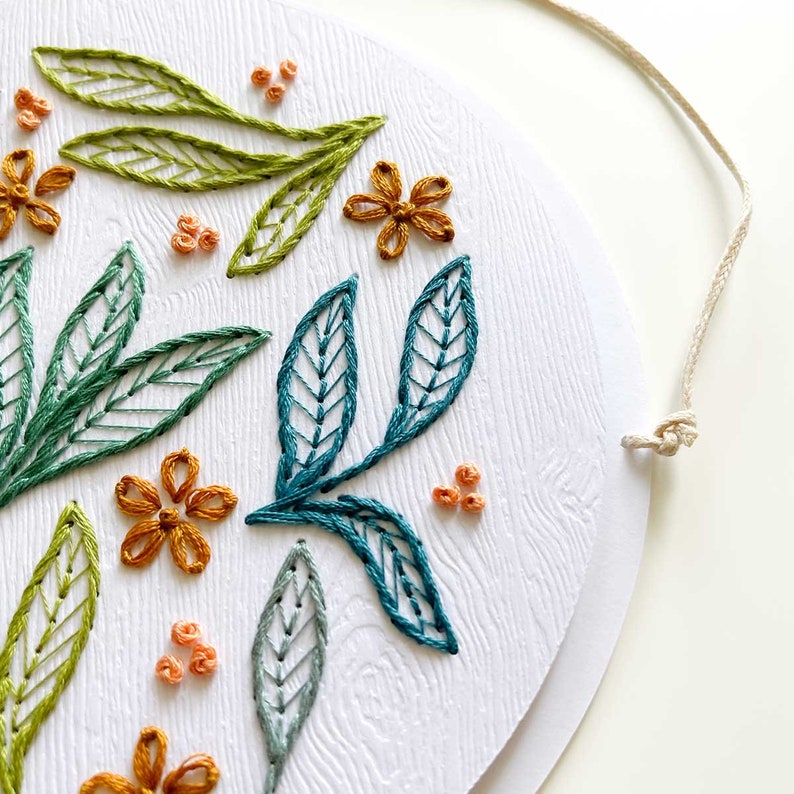 Falling Leaves Paper Embroidery Pattern: Easy Paper Embroidery for Craft Lovers image 3