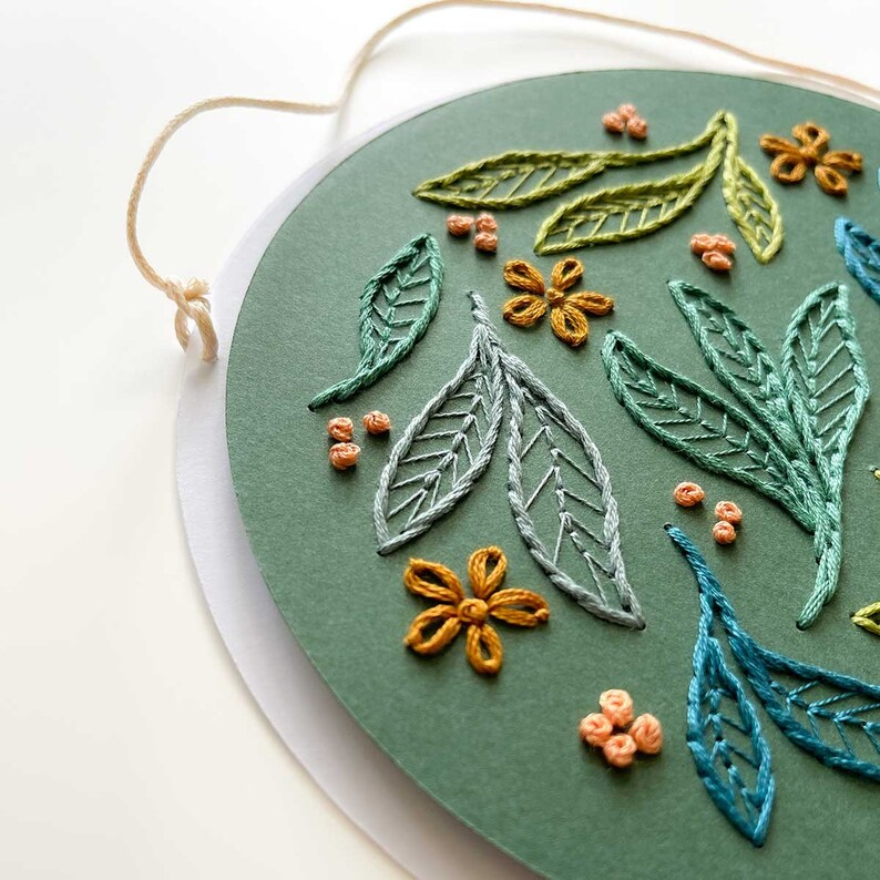 Falling Leaves Paper Embroidery Pattern: Easy Paper Embroidery for Craft Lovers image 6