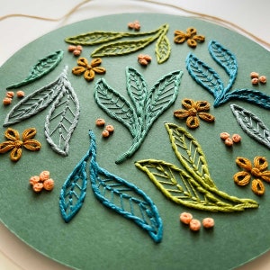 Falling Leaves Paper Embroidery Pattern: Easy Paper Embroidery for Craft Lovers image 7