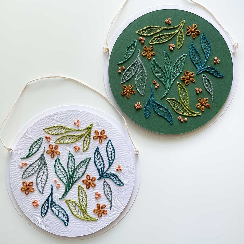 Falling Leaves Paper Embroidery Pattern: Easy Paper Embroidery for Craft Lovers image 10