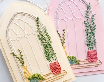 Windowsill Blooms: Paper Embroidery Pattern for Craft Enthusiasts