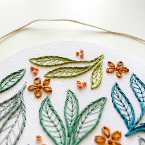 Falling Leaves Paper Embroidery Pattern: Easy Paper Embroidery for Craft Lovers image 4