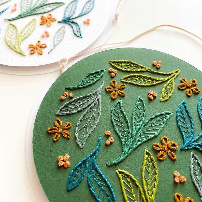 Falling Leaves Paper Embroidery Pattern: Easy Paper Embroidery for Craft Lovers image 8
