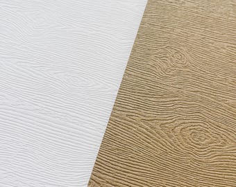 Wood Grain Cardstock for Paper Embroidery and Card Making | Textured Craft Paper, Oak or White Wood, Gmund Paper Sheets