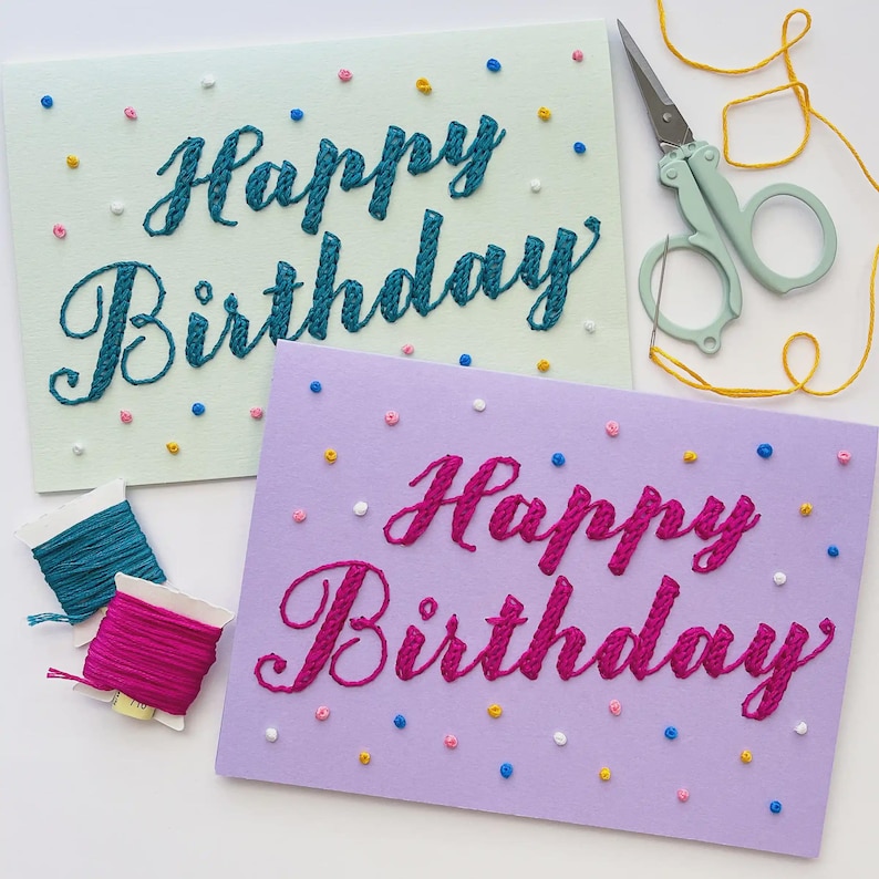 DIY Birthday Card Pattern | Happy Birthday Daisies & Confetti, Paper ...
