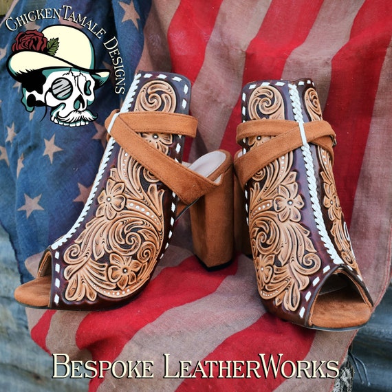 Western Wedding Tooled Heels please 