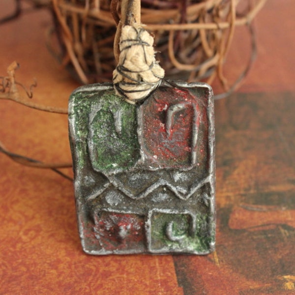 Tribal Pendant - Handmade Hand Cast Metal