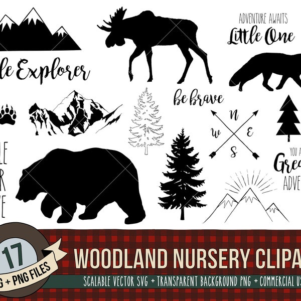 Woodland Nursery Clipart - Adventure Clipart - SVG / PNG