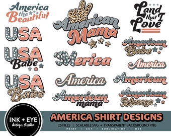 America Sublimation PNG, American Mama Leopard Print SVG, 4th of July Tshirt Designs, Womens Tshirt SVG Bundle