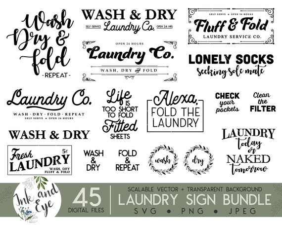 Farmhouse Laundry SVG - Rustic Home Decor Clipart - SVG / PNG