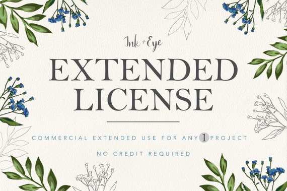 EXTENDED LICENSE Any Single Product (Clipart sold separately)