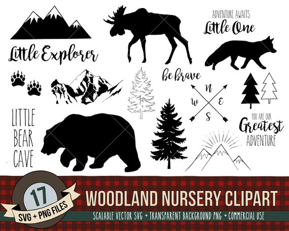 Woodland Nursery Clipart - Adventure Clipart - SVG / PNG