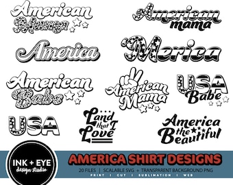 America Patriotic Mama Shirt Design SVG Bundle - Women's Patriotic Shirt Designs - USA Hoodie, tumbler and hat Sublimation and Cut Files PNG
