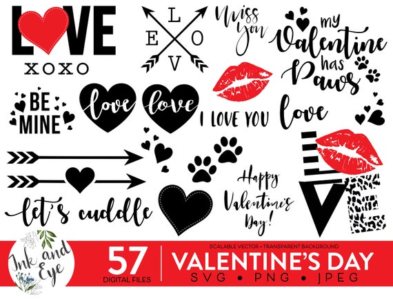 Valentine’s Day SVG - Love Clipart - Valentine Shirt designs Bundle SVG - Hearts SVG