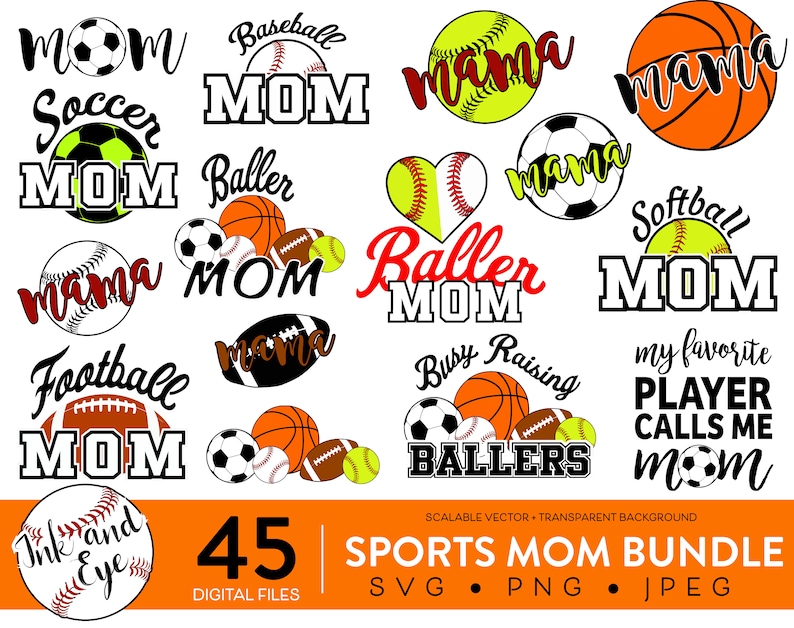 Sports Mom SVG Bundle Sports Cut File Sports Shirt SVG Etsy