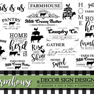 Clipart signe de ferme - décoration rustique - SVG / PNG